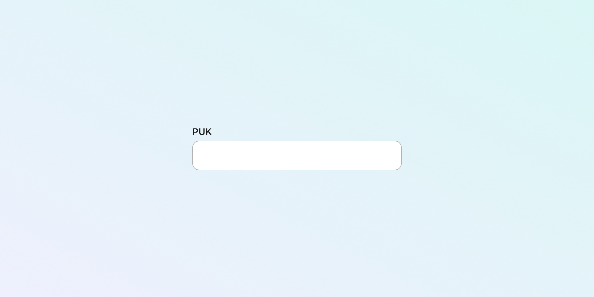 A text input component with PUK on its label.