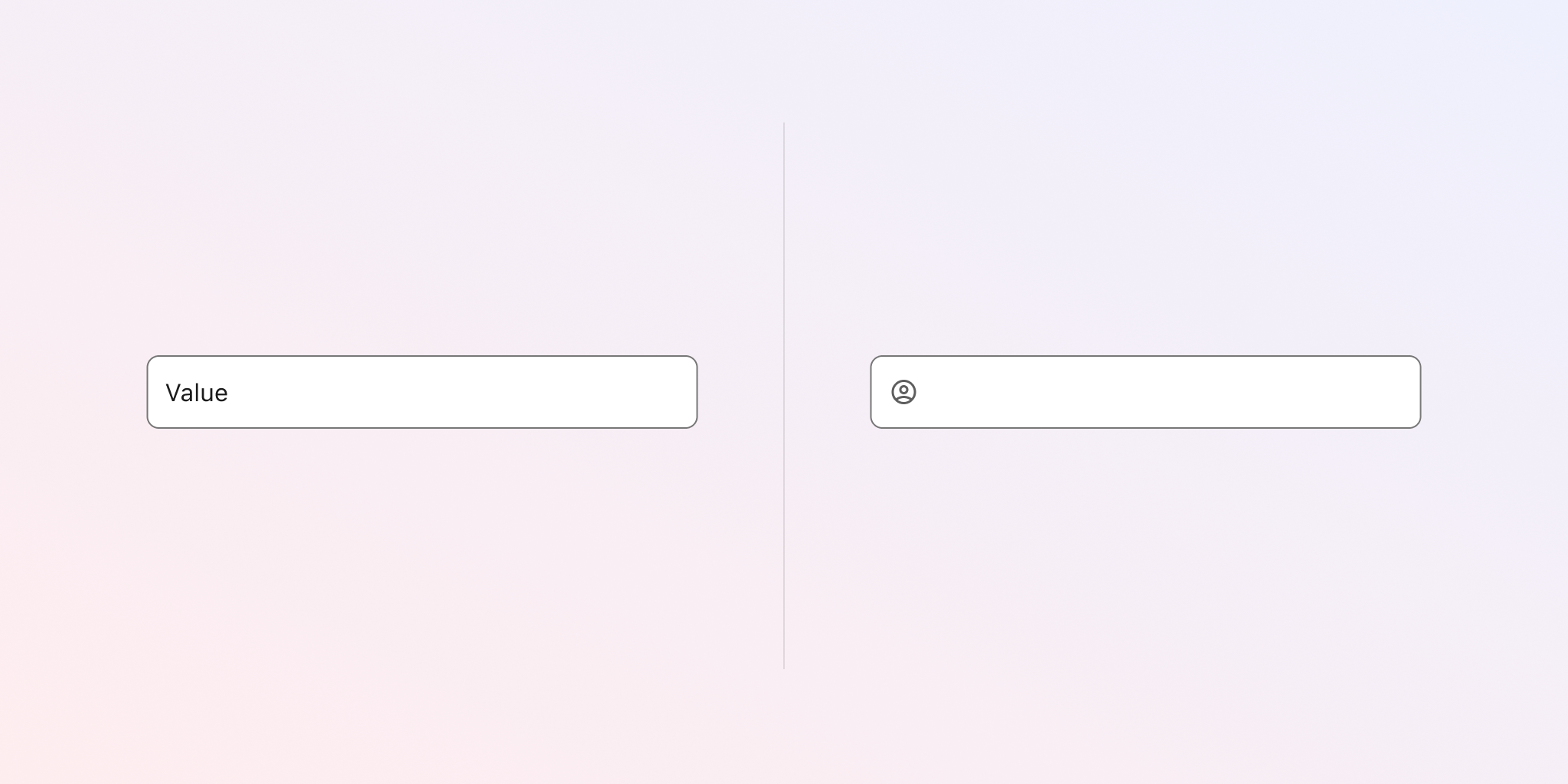 Two fields showing how a text and an icon could be visible.